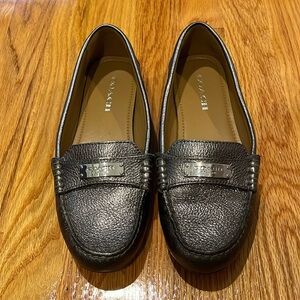 Coach silver metallic 7.5 loafers